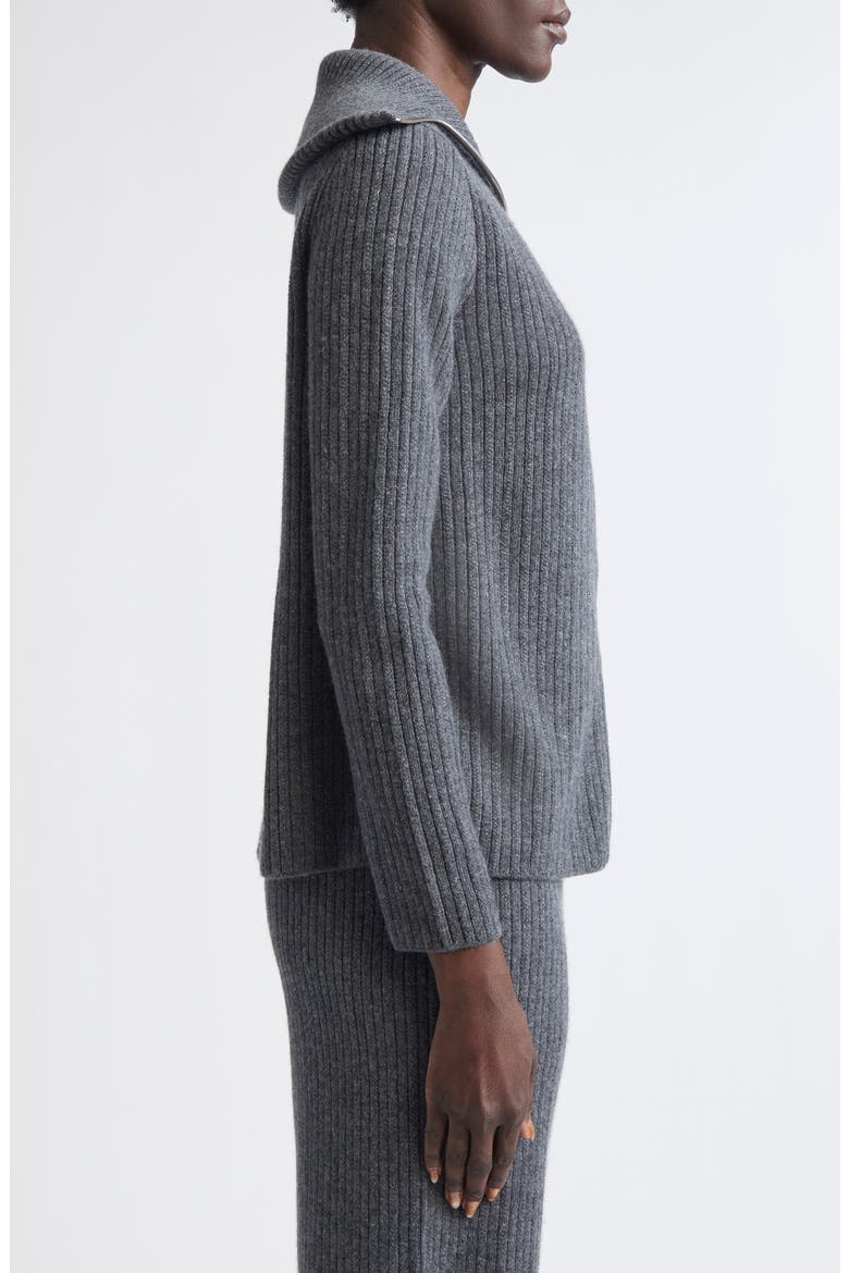 Mixed Stitch Zip Cardigan, Alternate, color, GRAPHITE MELANGE