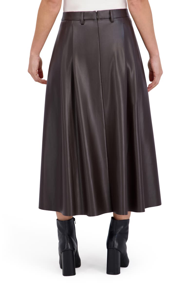 Supersoft Faux Leather Pocketed Maxi Skirt, Alternate, color, BROWN