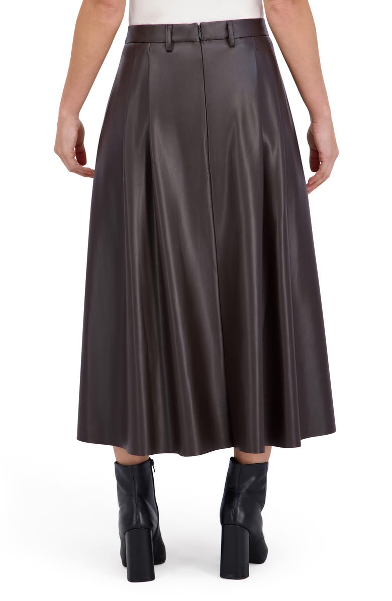 Ookie & Lala Supersoft Faux Leather Pocketed Maxi Skirt, Alternate, color, Brown