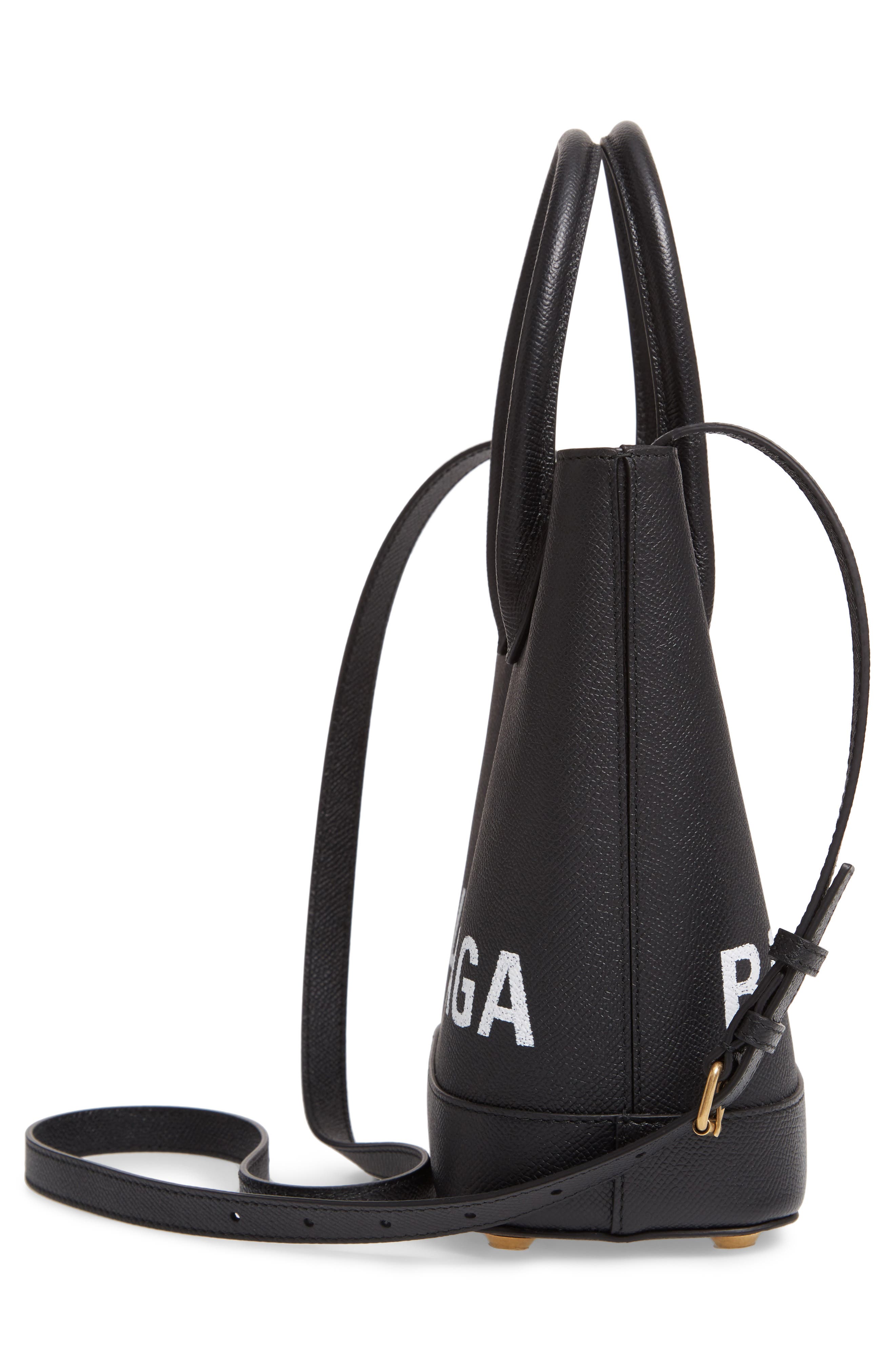 Balenciaga Ville Logo Leather Tote, Alternate, color, 