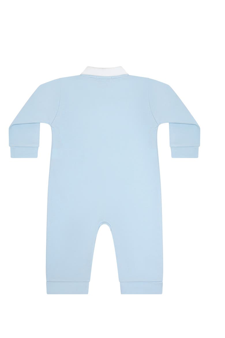 Blue Puppy Love Embroidery Romper LS - Baby, Alternate, color, Blue