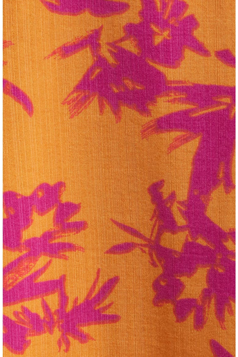 Tie Front Slit Midi Dress, Alternate, color, ORANGE/ FUCHSIA