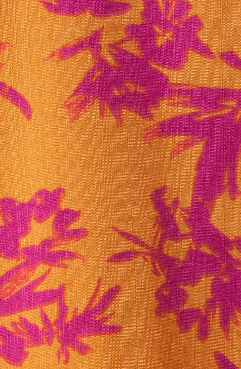 Loveappella Tie Front Slit Midi Dress, Alternate, color, Orange/ Fuchsia