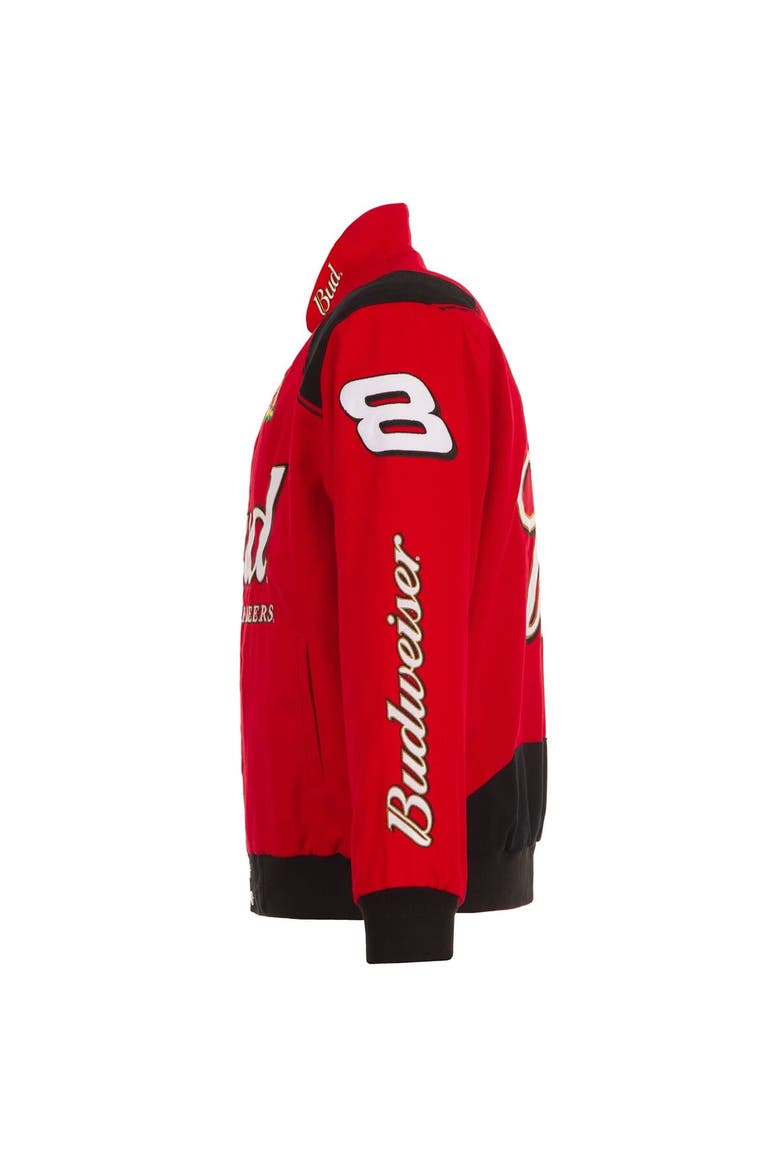 Men's JH Design Red Dale Earnhardt Jr. Budweiser Full-Snap Twill Jacket, Alternate, color, Red