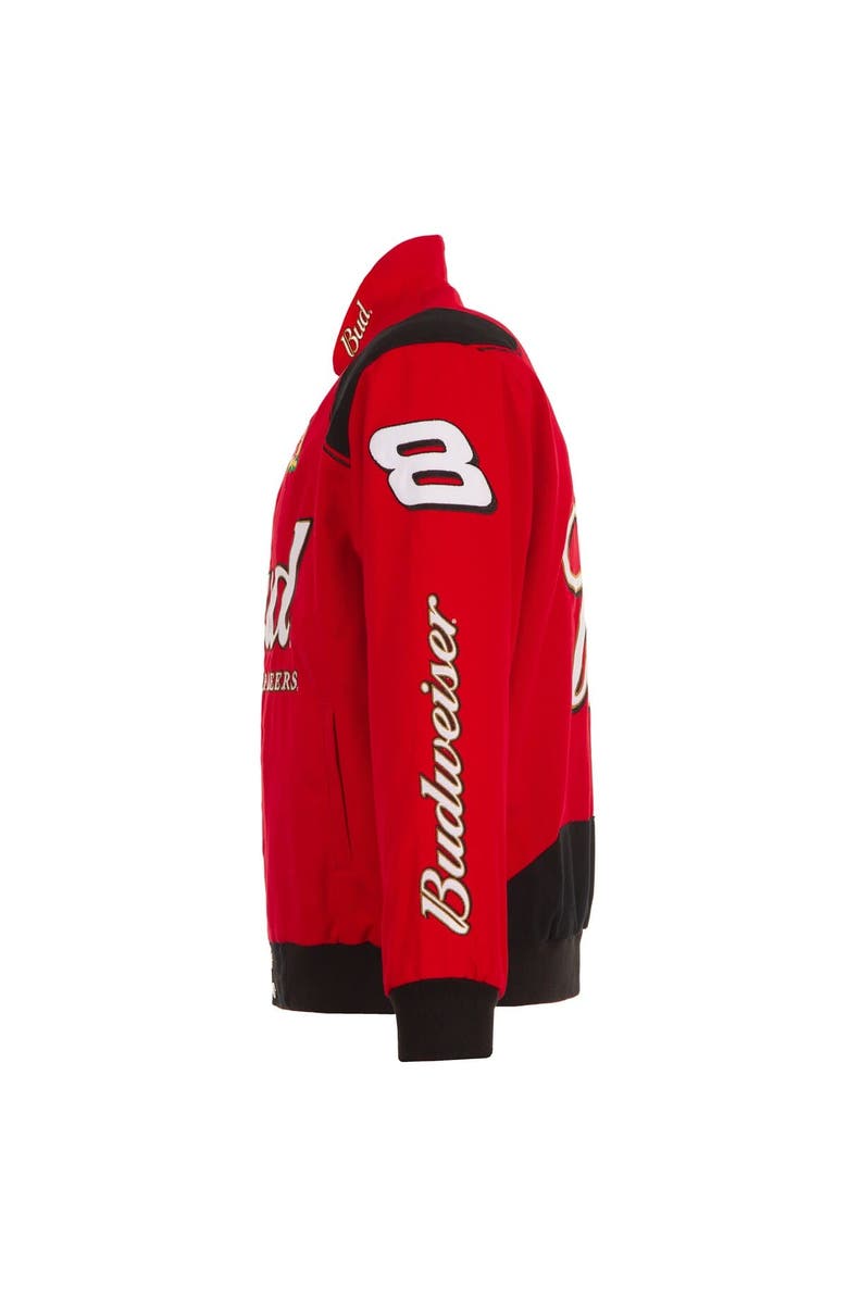 JH DESIGN Men's JH Design Red Dale Earnhardt Jr. Budweiser Full-Snap Twill Jacket, Alternate, color, Red
