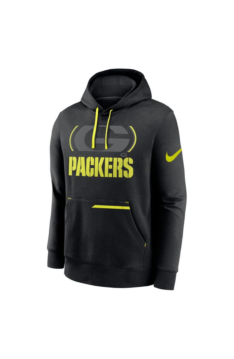 Nike Men's Nike  Black Green Bay Packers Volt Pullover Hoodie, Alternate, color, 