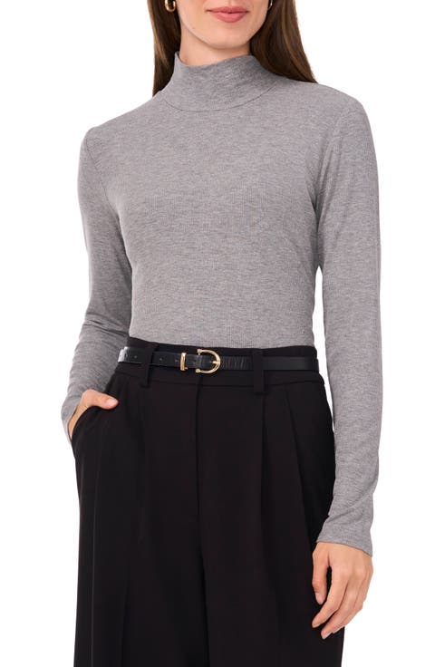 Ribbed Mock Neck Top