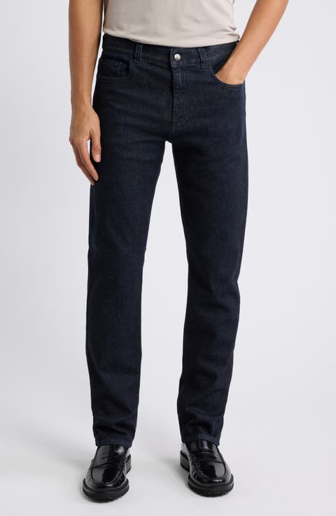Cotton & Cashmere Blend Straight Leg Jeans