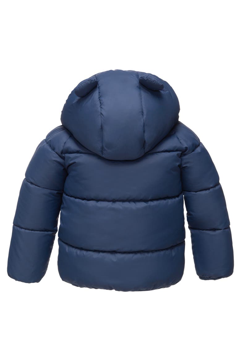 Baby Fleece Lined Bear Puffer Jacket, Alternate, color, Navy