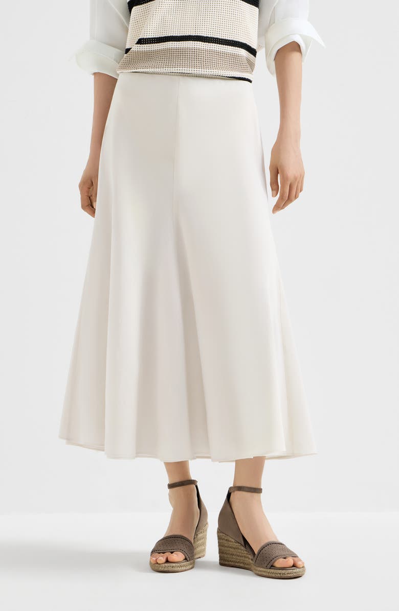 Brunello Cucinelli Cotton organza skirt, Alternate, color, Milk