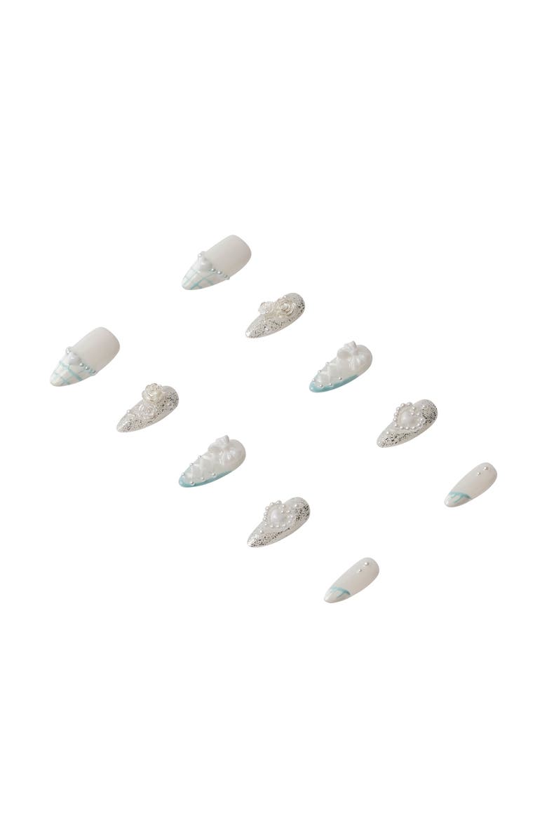 3H Nails Crystal Frost Luxury Handmade Press On Nails, Alternate, color, Pastel, Baby Blue