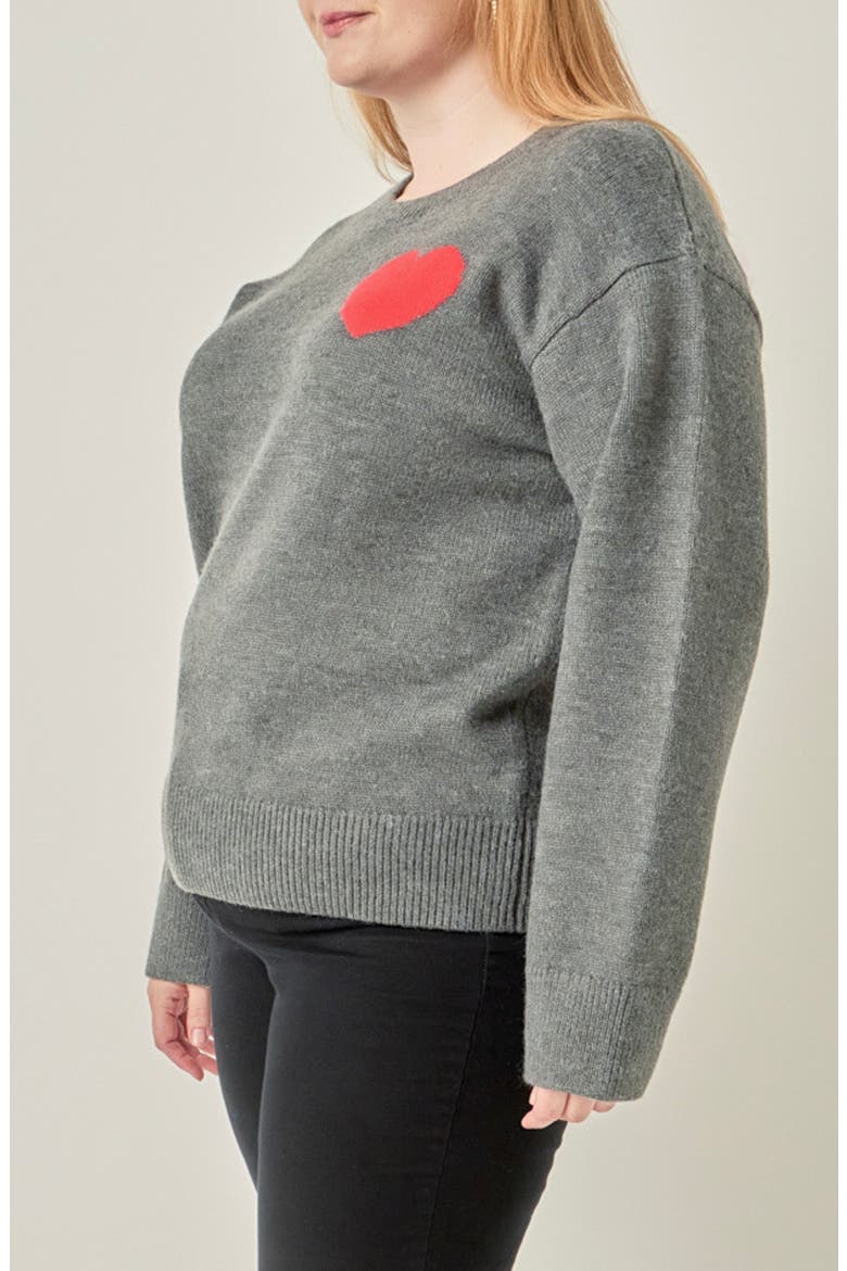 Heart Sweater, Alternate, color, CHARCOAL