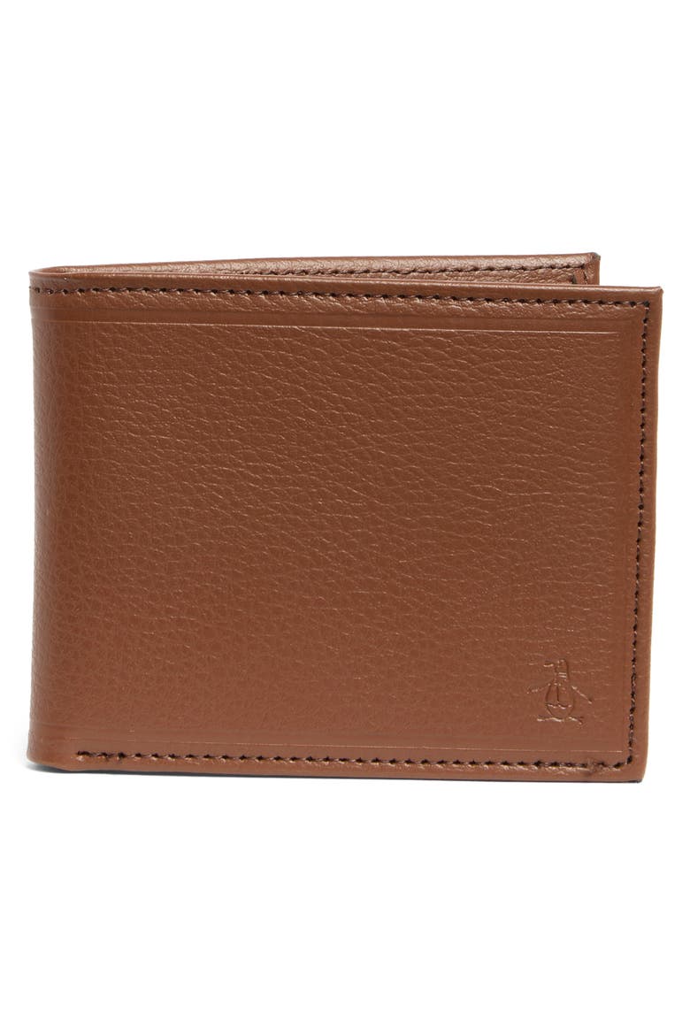 Pebbled Leather Bifold Wallet, Main, color, TAN