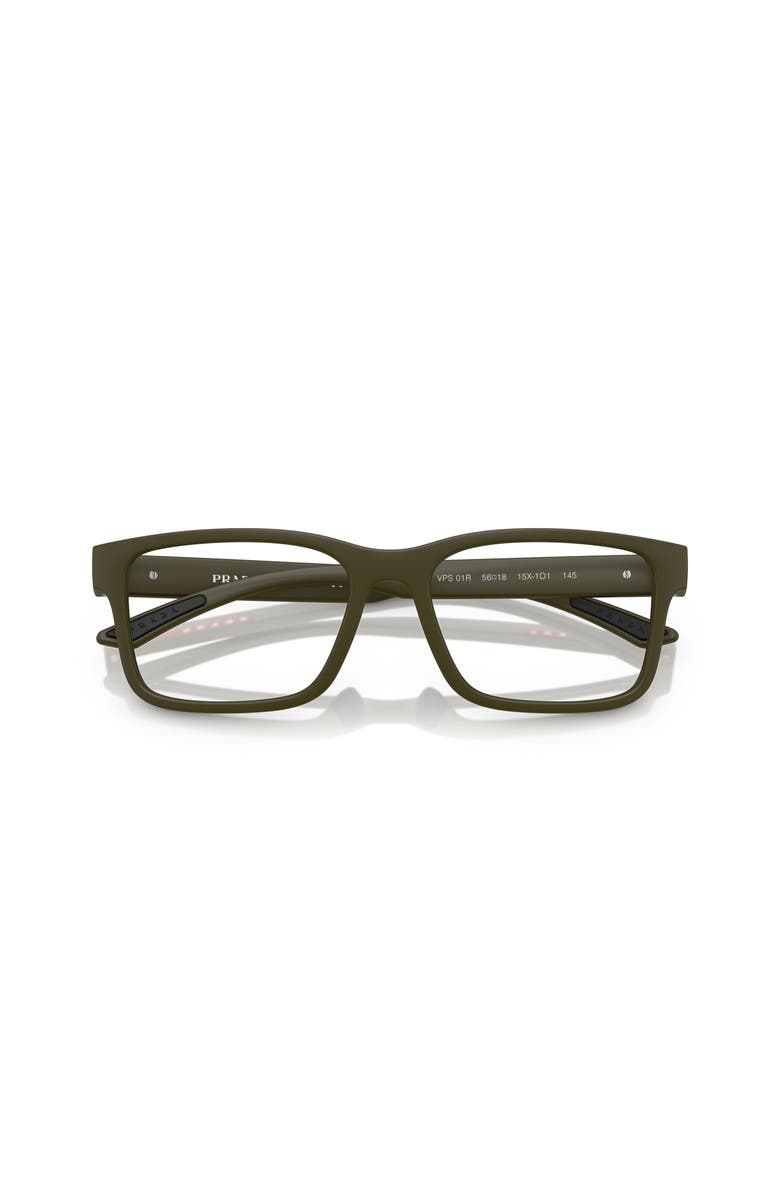 Prada Linea Rossa 54mm Rectangle optical glasses, Alternate, color, Green