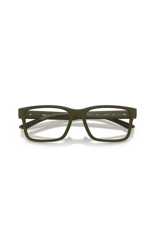 Prada Linea Rossa 54mm Rectangle Optical Glasses In Black