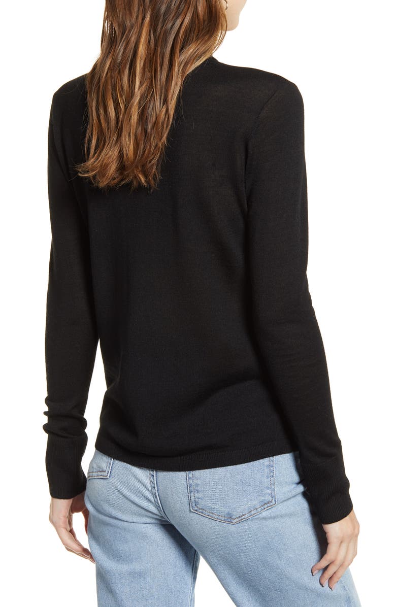 Halogen<sup>®</sup> Turtleneck Merino Wool Blend Sweater, Alternate, color, 