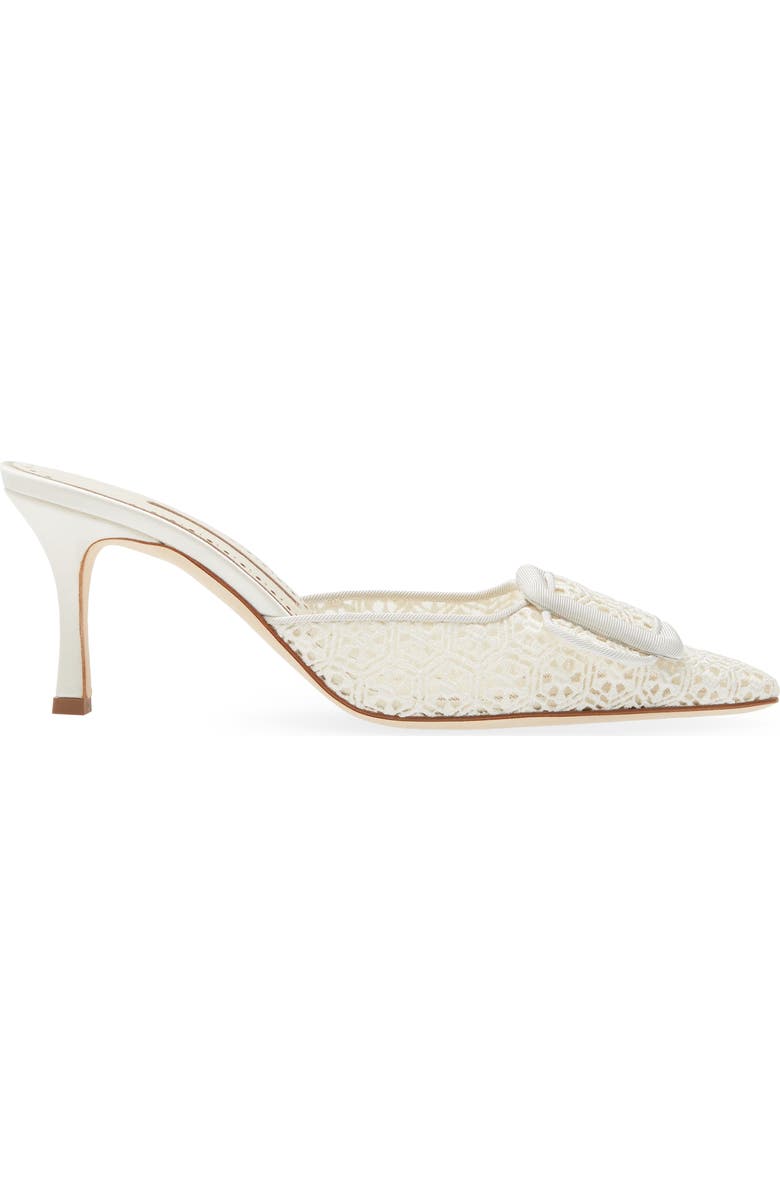 Manolo Blahnik Maysalebi Lace Buckle Pointed Toe Mule, Alternate, color,