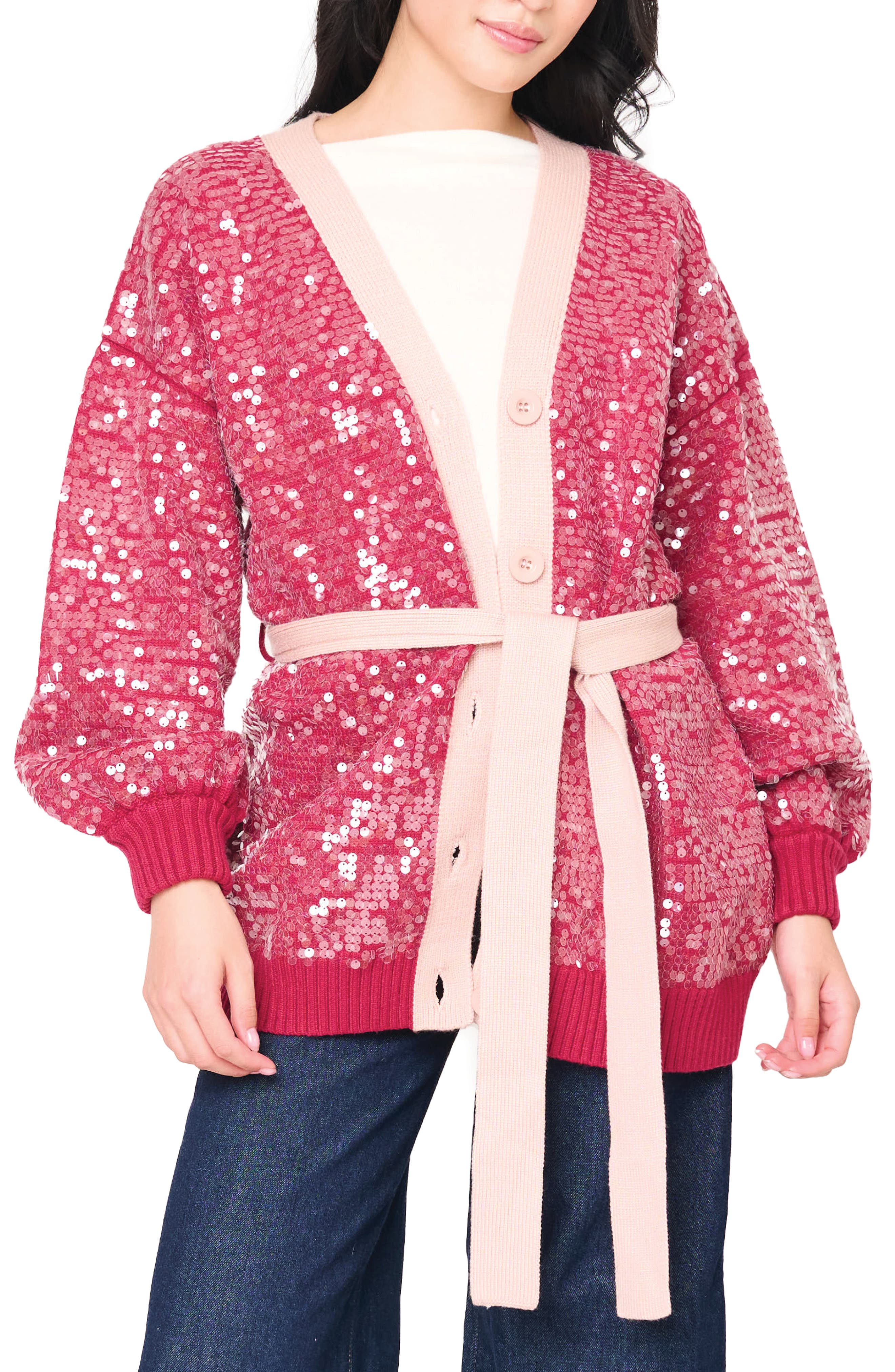 Friday Colorblock Sequin Cardigan - image 2