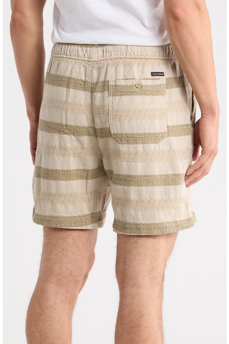 Dobby Stripe Drawstring Shorts, Alternate, color, ROSIN