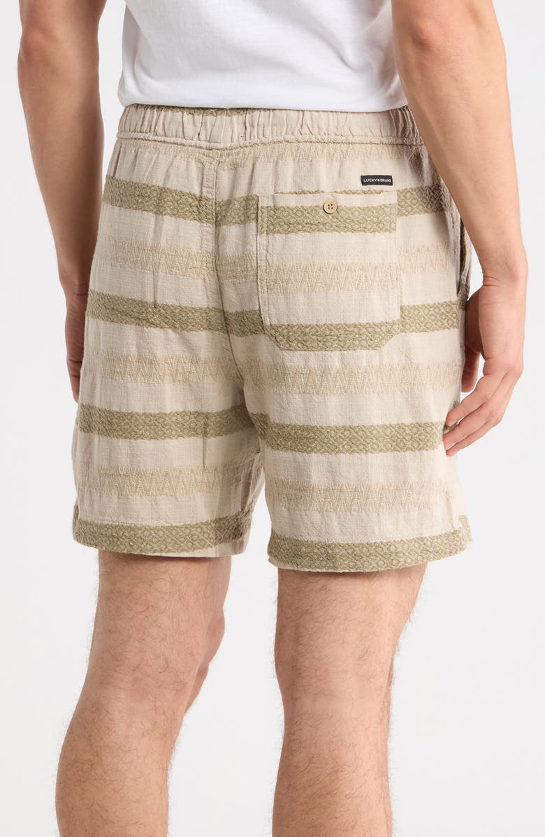 Lucky Brand Dobby Stripe Drawstring Shorts, Alternate, color, Rosin