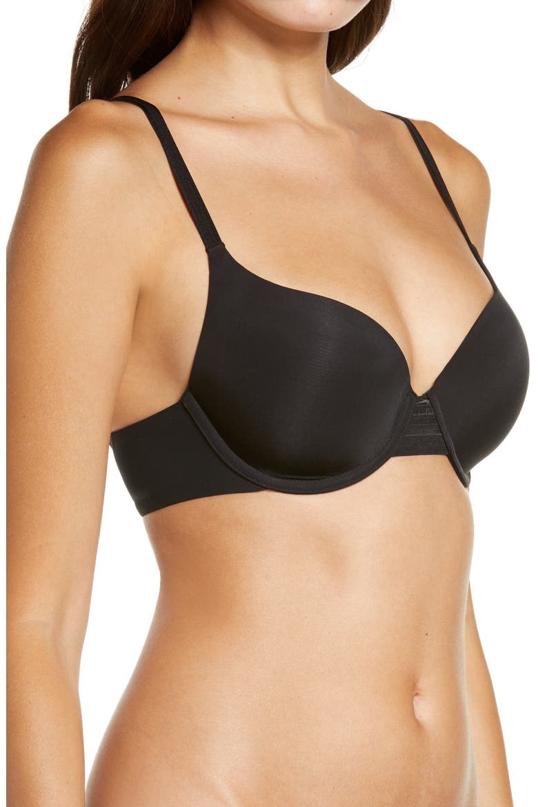 Second Skin Back Smoother Underwire T-Shirt Bra, Alternate, color, BLACK