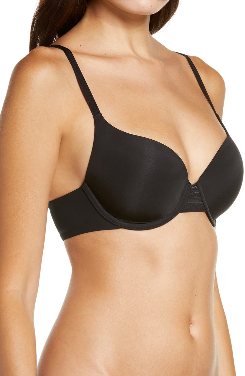 Le Mystère Second Skin Back Smoother Underwire T-Shirt Bra, Alternate, color, Black