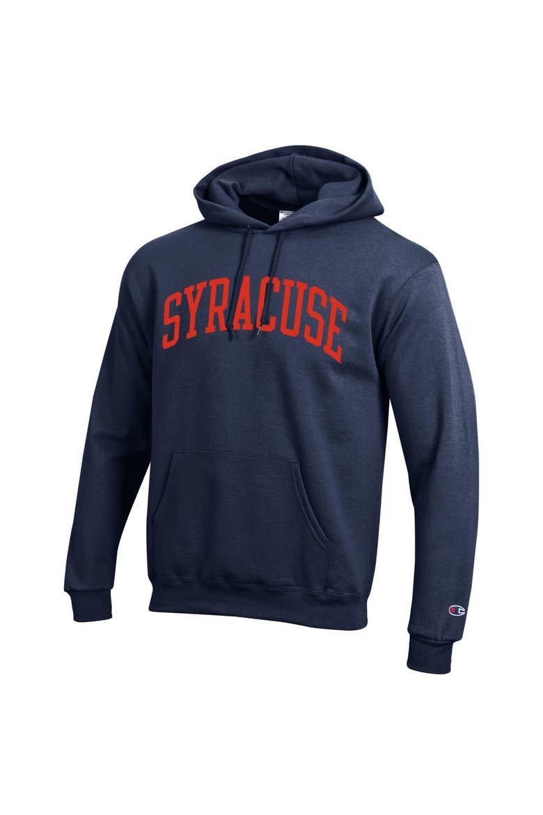 Men's Champion  Navy Syracuse Orange Basic Arch Fleece Pullover Hoodie, Alternate, color, Navy