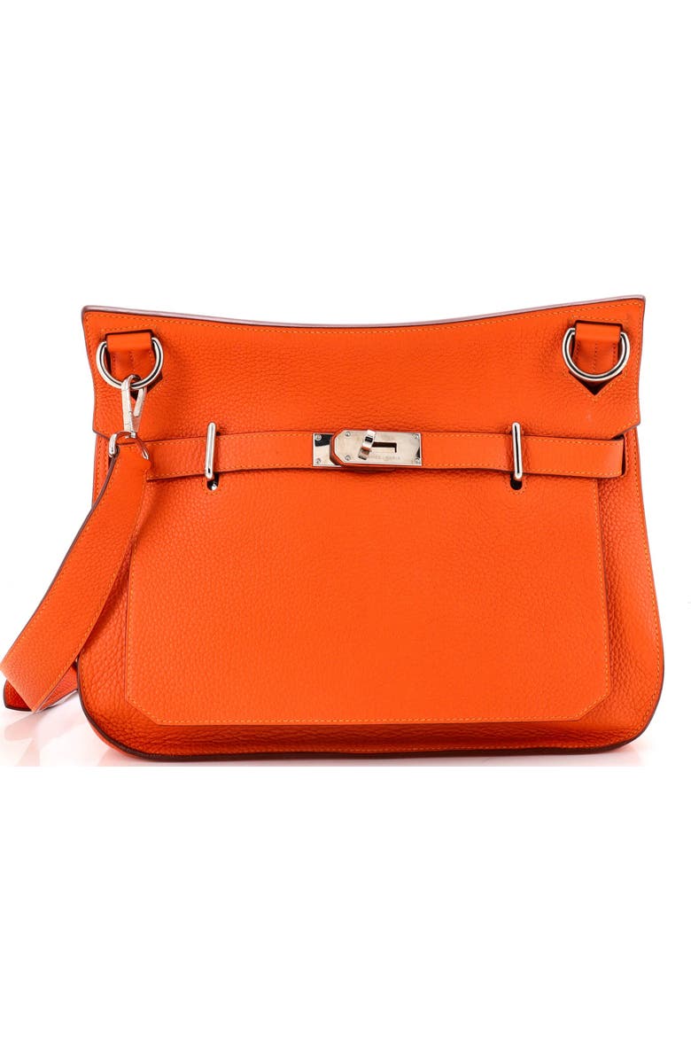 Pre-Owned Hermes Jypsiere Bag Clemence 34, Main, color, Feu/Moutarde