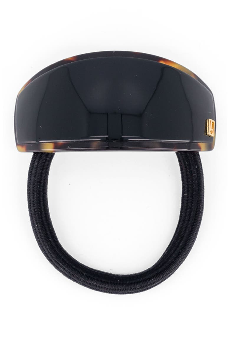 Notre Dame Acetate Hair Tie, Main, color, Black Tortoise