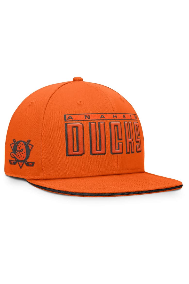 Men's Fanatics Black Anaheim Ducks Fundamental Gino Stack Snapback Hat, Alternate, color, Black