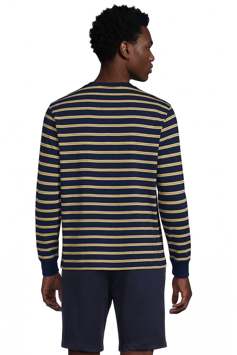 Super-T Long Sleeve T-Shirt, Alternate, color, Navy/Mineral Yellow Stripe