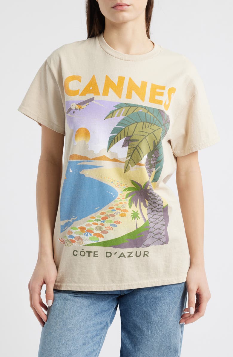 Junk Food Cannes Côte D'Azur Graphic T-Shirt, Main, color, Sand