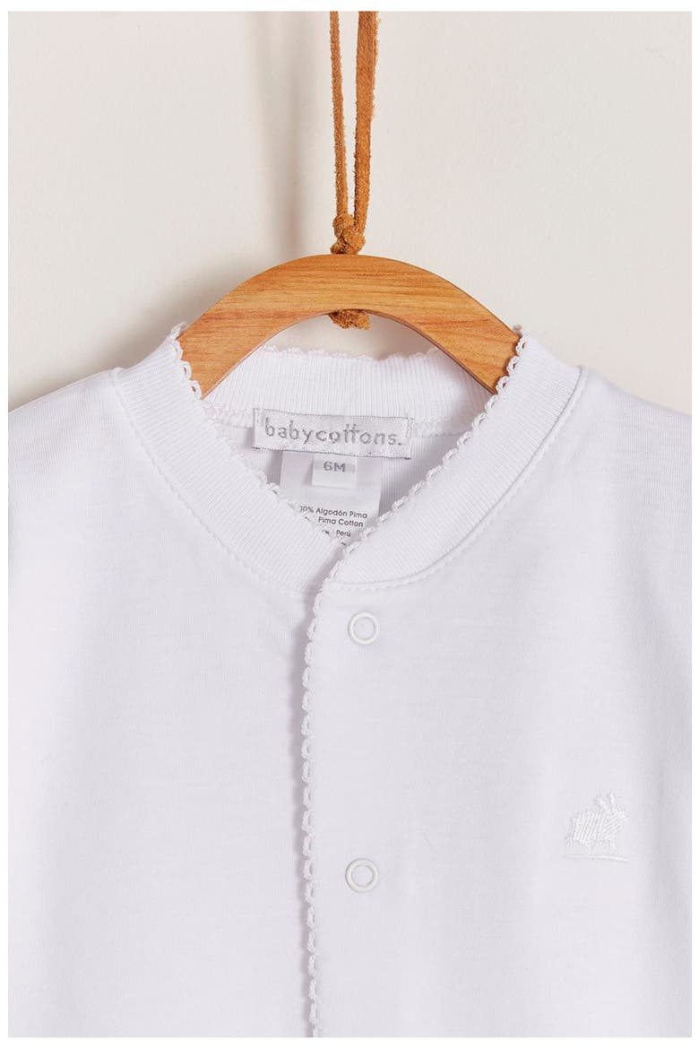 Premium Peruvian Pima Cotton Logo Footie for Infant, Alternate, color, White
