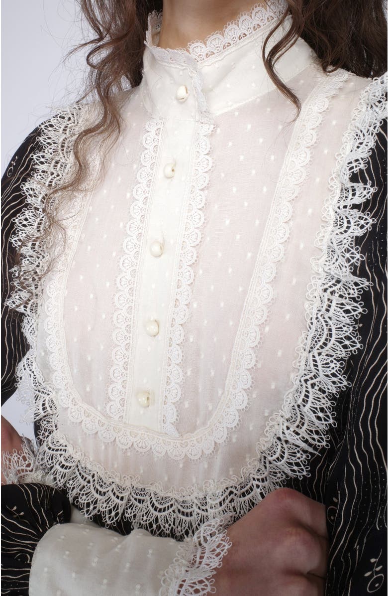 Anna Sui Berry Crepe Victorian Bib Dress, Alternate, color, 