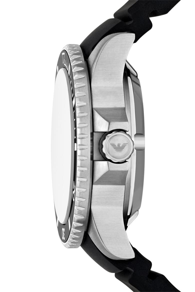 Sea Explorer Silicone Strap Automatic Diving Watch, 42.5mm, Alternate, color, SILVER