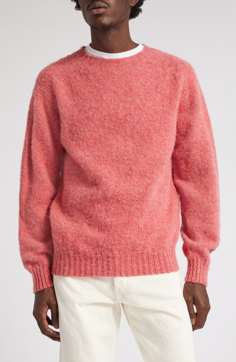 Drake's Brushed Wool Crewneck Sweater, Main, color,