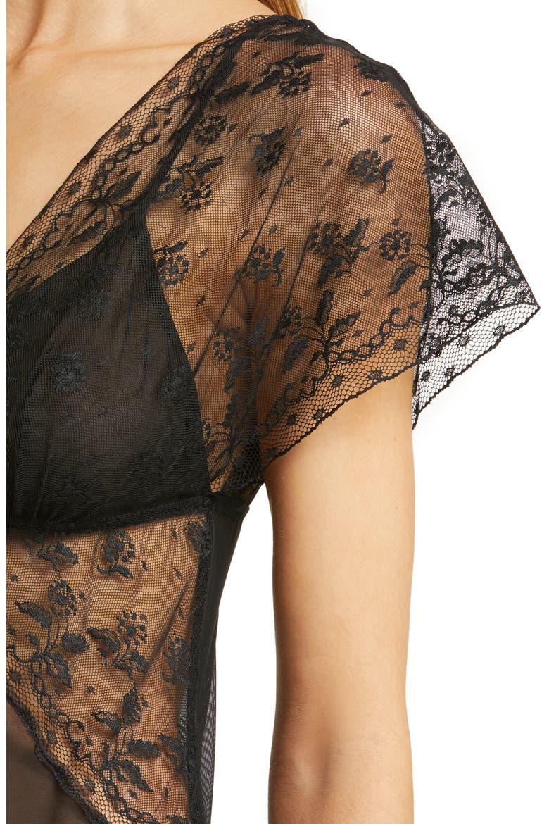 Lifted in Luxury Lace & Mesh Bodysuit, Alternate, color, BLACK