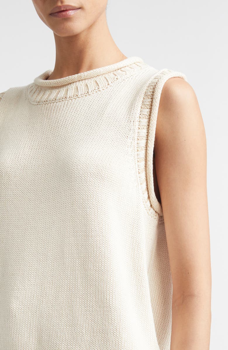 LOULOU DE SAISON Effy Boxy Linen & Silk Blend Sweater Vest, Alternate, color, Natural