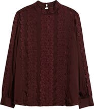 Elie Tahari The Indie Lace Stretch Silk Top