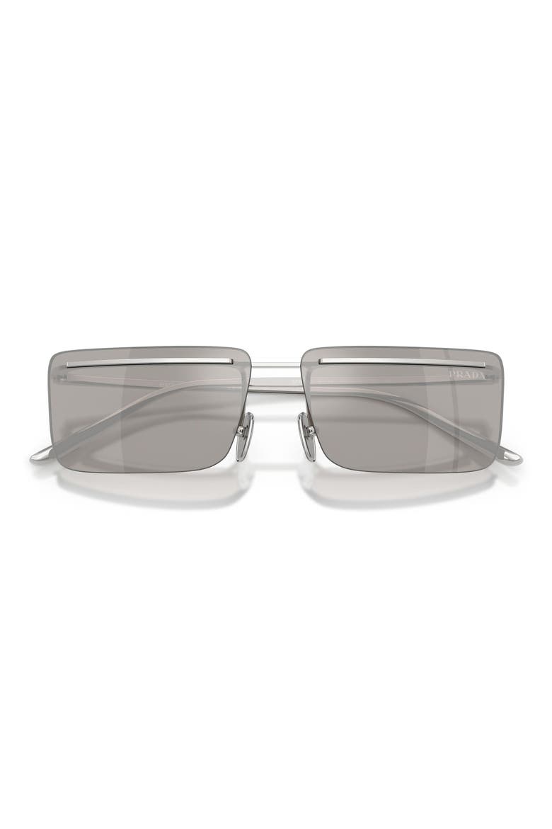 60mm Rectangular Sunglasses, Alternate, color, SILVER / LIGHT GREY SILVER