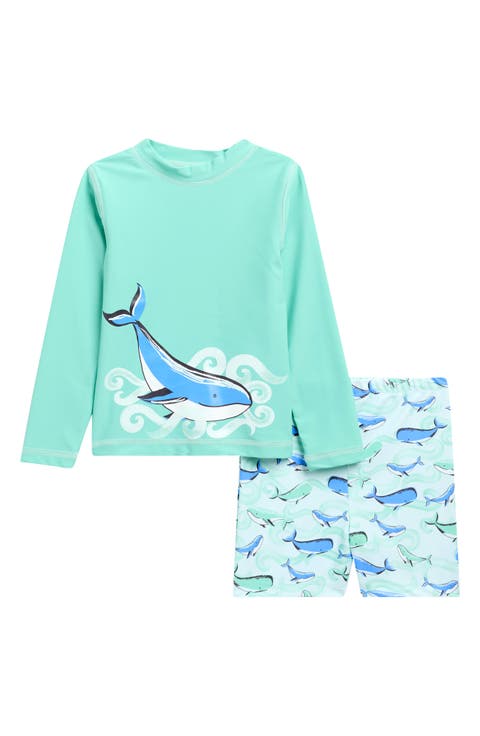 Kids' Long Sleeve UPF 50+ Two-Piece Rashguard Swimsuit (Toddler)