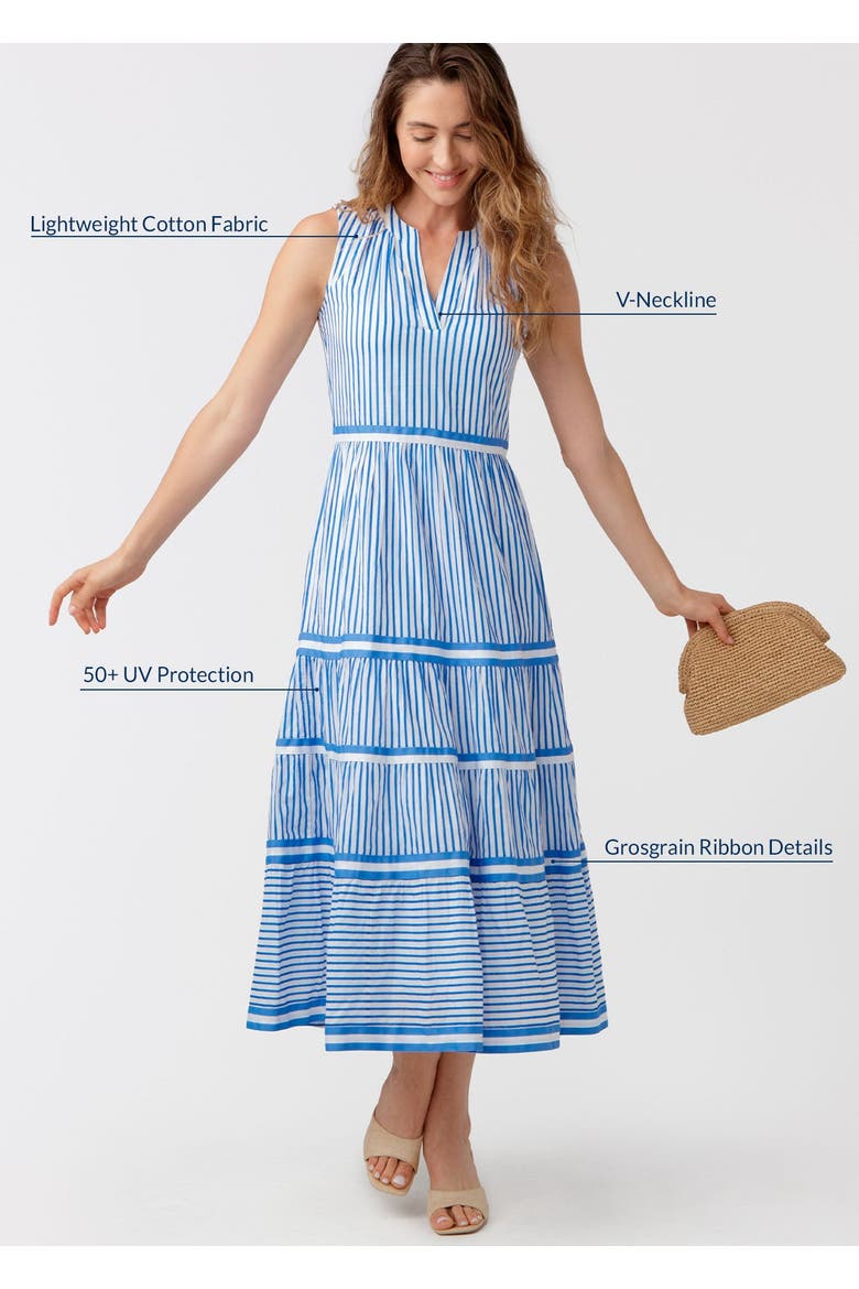 Sleeveless Tiered Maxi Dress, Alternate, color, Harbor