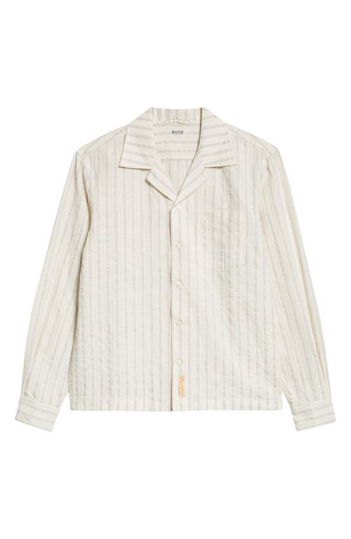 Bode Lavender Sail Shirt In White/purple