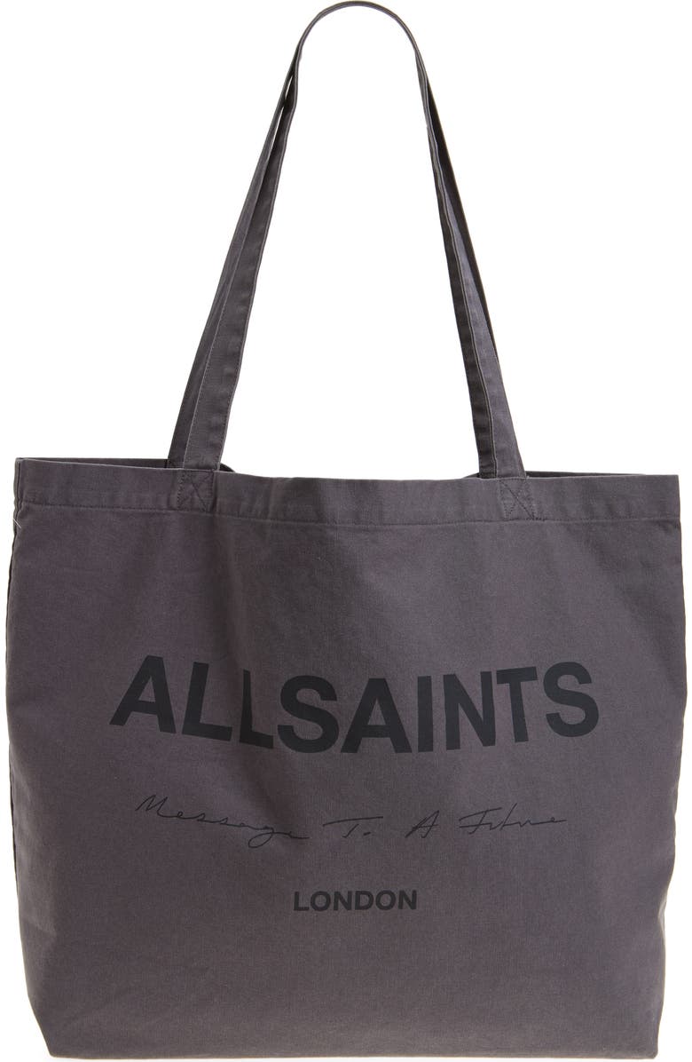 AllSaints Future Cotton Canvas Tote, Main, color, Sunil Blue