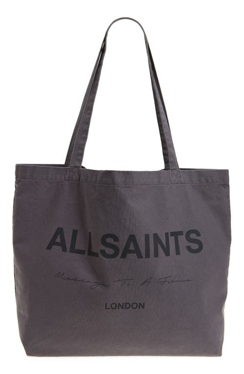 Allsaints Future Cotton Canvas Tote In Blue