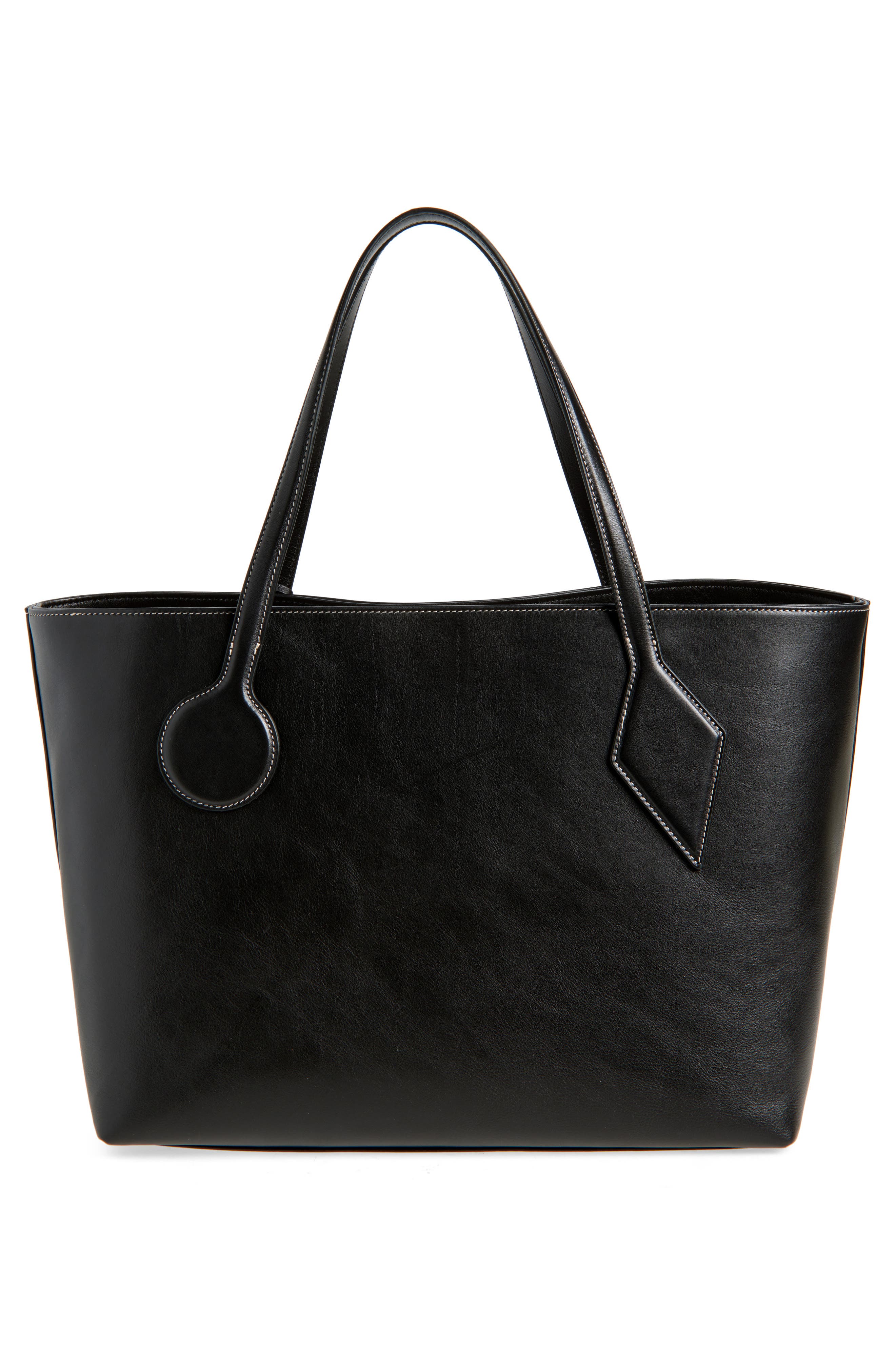 LIFFNER Large Sprout Leather Tote, Alternate, color, Black