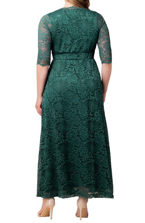 Kiyonna Maria Lace Evening Gown In Green