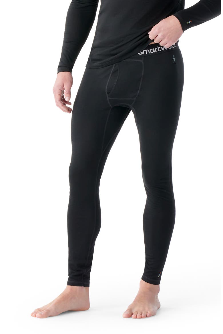 Classic All Season Merino Wool Blend Base Layer Leggings, Main, color, BLACK