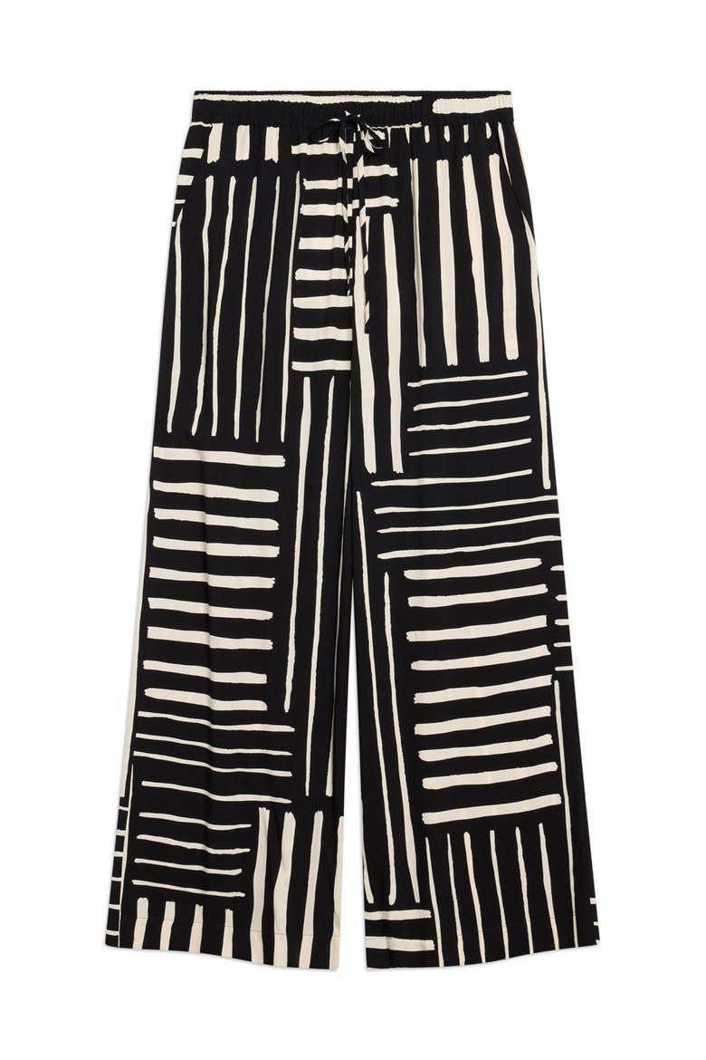 Patchwork Stripe Trouser, Alternate, color, Black