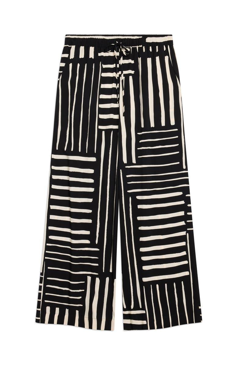Albaray Patchwork Stripe Trouser, Alternate, color, Black